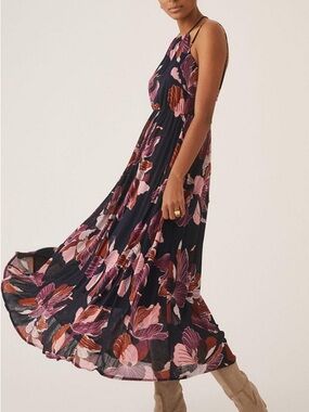 Anthropologie Floral Maxi Dress – Size L - Boho Wedding Guest
